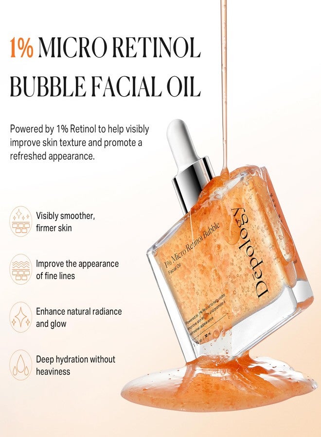 ديبولوجية زيت الوجه بالريتينول بتركيز 1% لشد البشرة وتنعيمها ومنحها إشراقة - سيروم ريتينول للوجه، زيت سكوالين خفيف الوزن للوجه، يُعالج الخطوط الدقيقة ويُحسّن ملمس البشرة ويُحارب علامات الشيخوخة، لطيف على جميع أنواع البشرة، 30 مل - Image 2